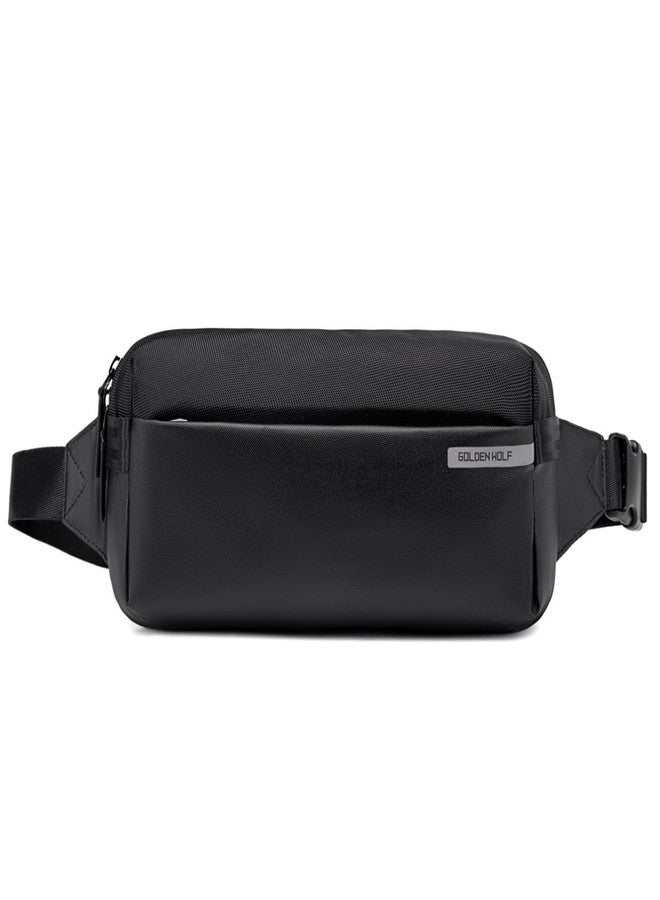 جولدن وولف حقيبة صدر جولدن وولف للرجال، سعة 2 لتر، حقيبة كتف للهاتف، حقيبة كروسبودي أنيقة، حقيبة جانبية مقاومة للماء، حقيبة خصر مناسبة للعمل والاستخدام اليومي - Image 1